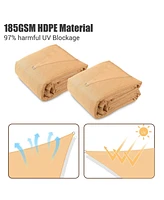 2 Pack 13x10 Ft 97% Uv Block Rectangle Sun Shade Sail Hdpe Canopy Cover Net Park