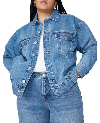 Eloquii Women's Oversized Denim Jacket