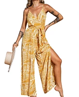 Cupshe Women's Tropical Sunshine Sleeveless Wide Leg Jumpsuit