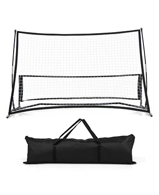 Costway 2-in-1 Portable Soccer Trainer with Carrying Bag to Enhance Soccer Passing Skill