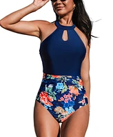 Cupshe Women's Floral Ruched Tummy Control One-Piece