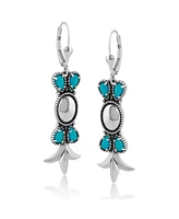 American West Jewelry Genuine Gemstone Sterling Silver Lever Back Earrings