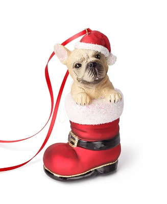 Holiday Lane Pets French Bulldog Santa's Boot Ornament, Created for Macy's