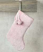 Holiday Lane Stockings Pink Plush Stocking, Created for Macy's