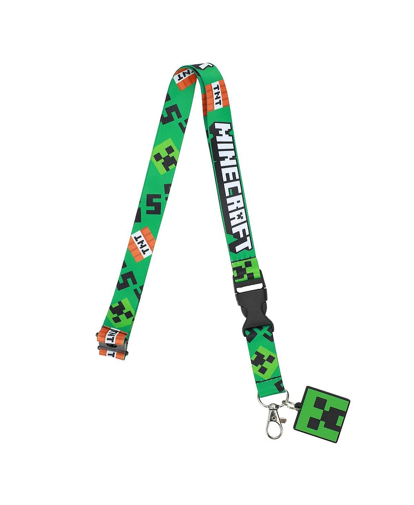 Minecraft Lanyard With Rubber Creeper Face Charm