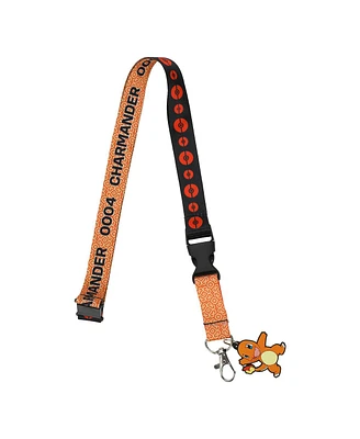 Pokemon Charmander Red Kanto Region Lanyard With Rubber Charm And Id Sleeve