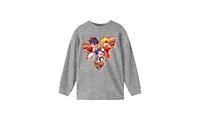 Street Fighter Boys Chibi Classic Youth Athletic Gray Long Sleeve Shirt