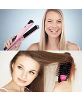 Pursonic Hair Styling Power Bundle: One Step Hair Dryer & Volumizer Brush, Professional Salon Quality Flat Iron Hair Straightener