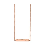 Chisel Enameled Cz Enjoy The Little Things Bar Cable Chain Necklace
