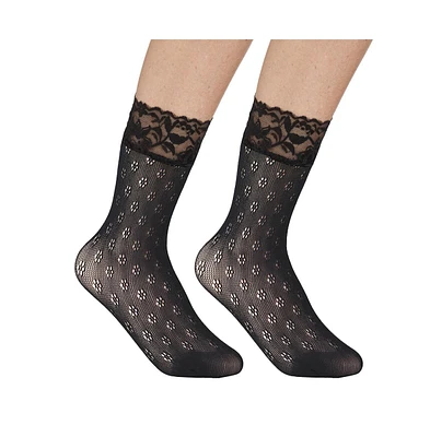 Stems Women's Daisy Fishnet Socks