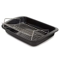 BergHOFF Graphite Non-stick Recycled Cast Aluminum Roaster with Removable Rack 16.5" X 11" X 2.75"