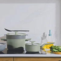 BergHOFF Balance 3Pc Non-stick Ceramic Steamer Set, Recycled Aluminum