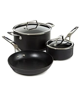 BergHOFF Essentials 5Pc Non-stick Hard Anodized Cookware Starter Set With Glass lid, Black