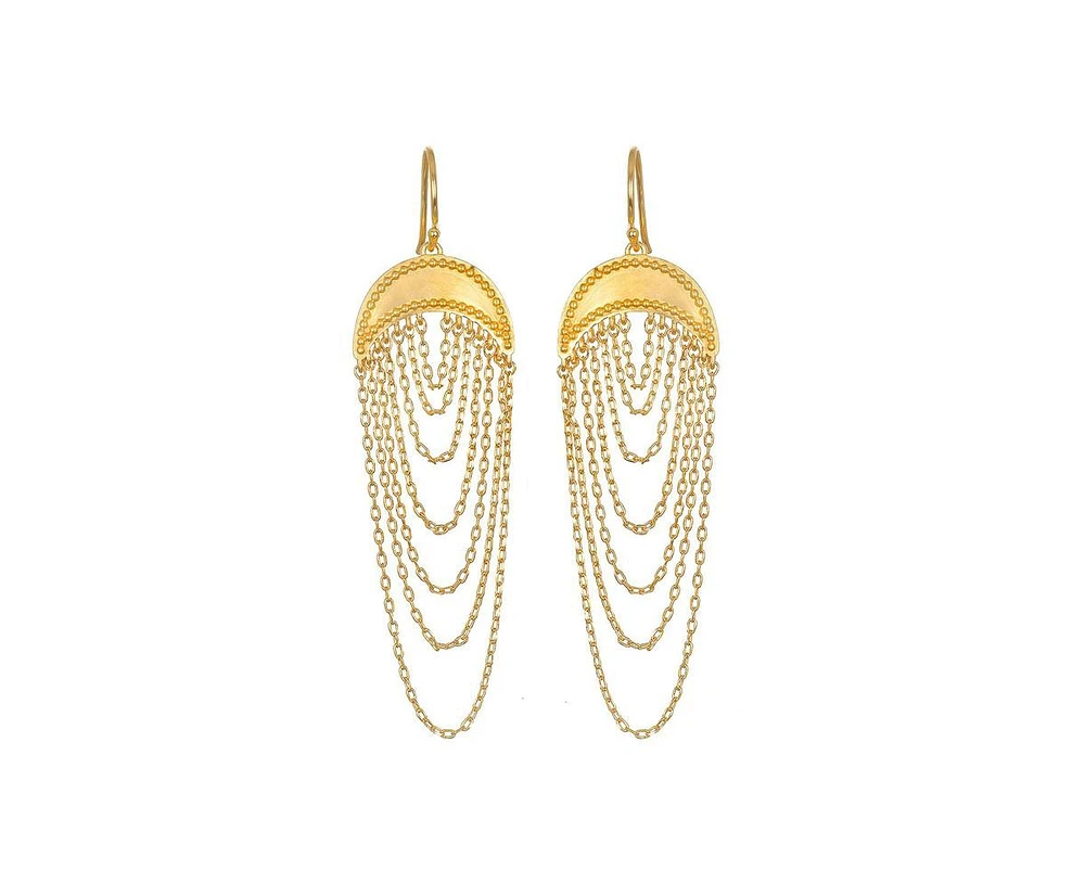 Satya Jewelry Drape chain moon earrings