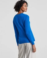 Charter Club 100% Cashmere Women's Long-Sleeve Crewneck Sweater, Regular & Petites, Created for Macy's