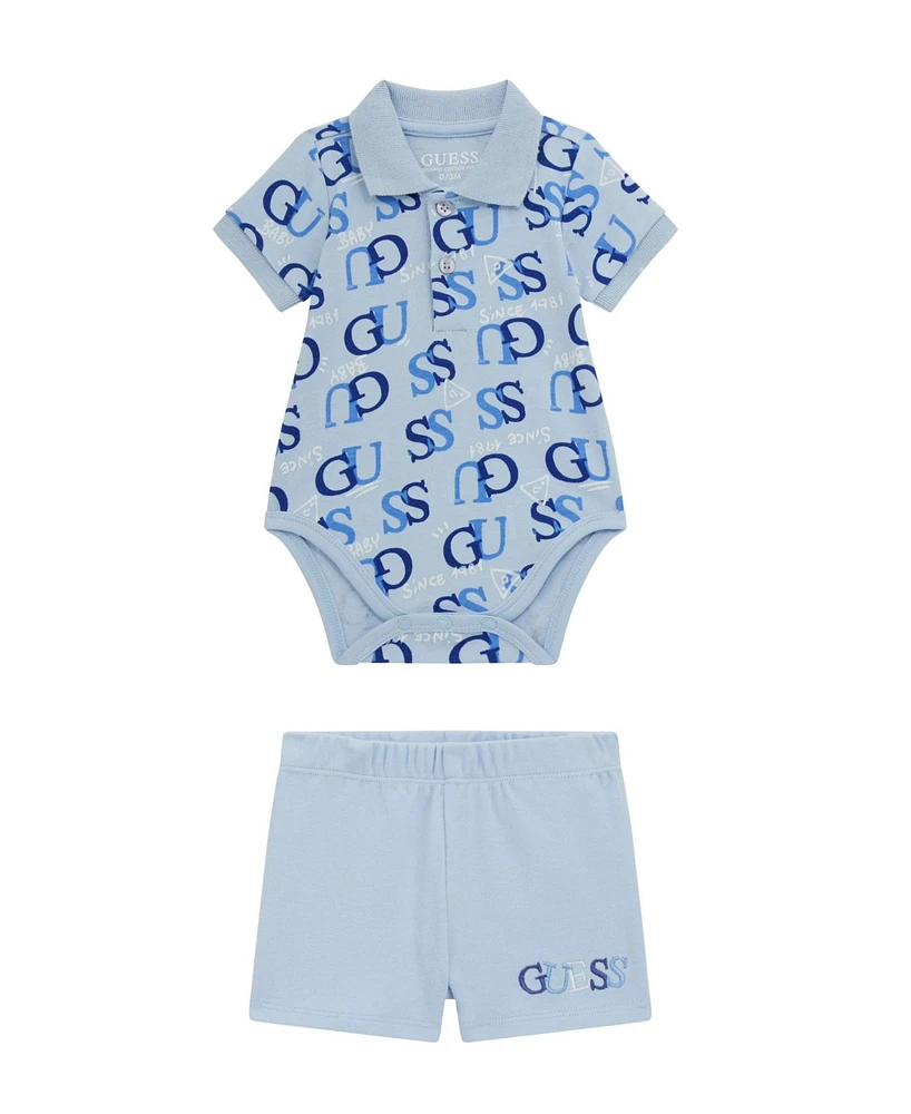 Guess Baby Boy Bodysuit and Short Set