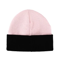 Blackpink Men's Embroidered Logo Pink and Black Cuffed Knitted Beanie hat