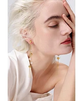 Classicharms FrostLily Clear Crystal and Bead Drop Earrings