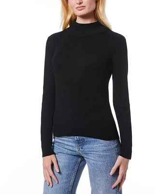 Melissa Paige Women's Petite Ribbed Mock-Neck Sweater