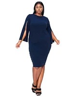 L I V D Plus Size Clementine Slit Sleeve Dress