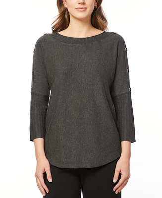 Melissa Paige Women's Dolman-Sleeve Wavy-Ribbed Sweater