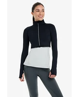 BloqUV Women's Upf 50+ Sun Protective Full Zip Crop Top