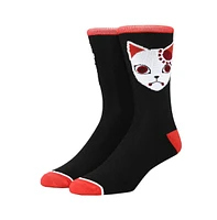 Demon Slayer Men's Fox Mask Casual Crew Socks for Men