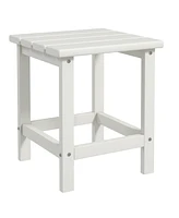 Outsunny 15" Adirondack Patio Side Table, Hdpe, White