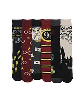 Harry Potter Men's Waiting On My Letter To Hogwarts Adult 6-Pair Casual Crew Socks with Tin Tote