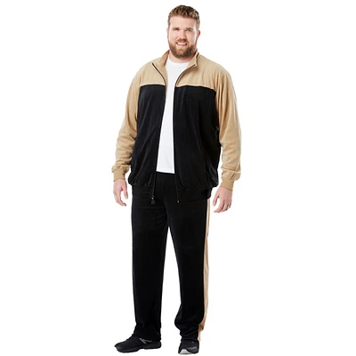 KingSize Men's Colorblock Velour Tracksuit