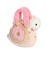 Aurora Small Donut Snail Fancy Pals Fashionable Plush Toy White 7.5"