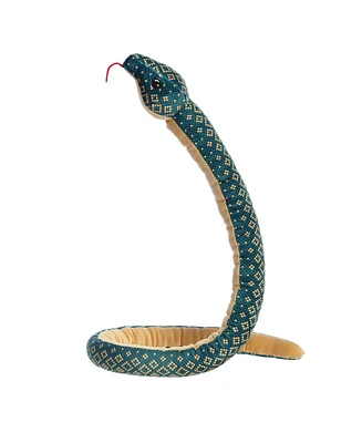 Aurora X-Large Kusheez Copper Diamond Snake Playful Plush Toy Blue 51"