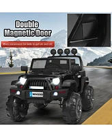 Sugift 12V Kids Ride On Car with Remote Control and Double Magnetic Door