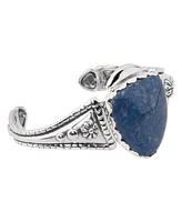 American West Jewelry Sterling Silver Blue Denim Lapis Gemstone Arrowhead Cuff Bracelet S - L