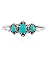 American West Jewelry Sterling Silver Women's Cuff Bracelet Turquoise Gemstone Small