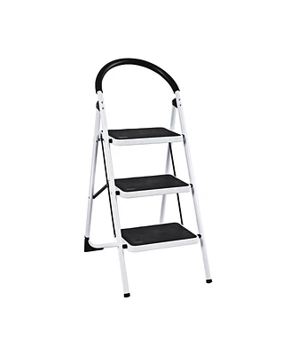 Sugift Heavy Duty Industrial Lightweight Folding Stool 3 Step Ladder