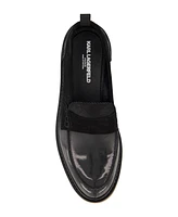 Karl Lagerfeld Paris Men's White Label Suede Penny Loafers