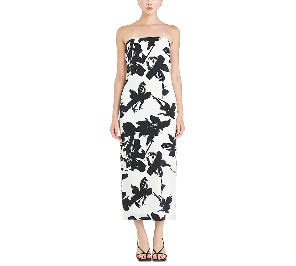 endless rose Women's Printed Strapless Maxi Dress