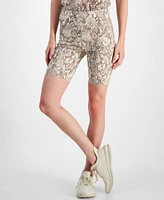 Id Ideology Women's Python-Print Pull-On Bike Shorts, Created for Macy's