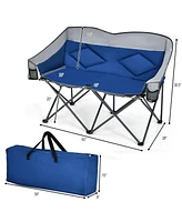 Folding Camping Chair with Bags and Padded Backrest