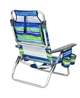 2 Pieces Folding Backpack Beach Chair with Pillow