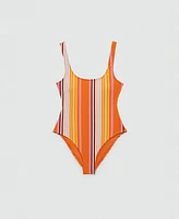 Mango Women's Stripes Print Swimsuit