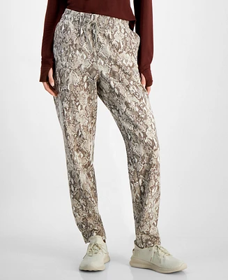 Id Ideology Women's Animal-Print Fleece Pull-On Jogger Sweatpants, Created for Macy's