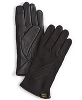 Cole Haan Women's Rib-Knit Leather-Palm Gloves