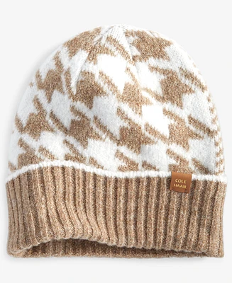 Cole Haan Women's Mixed Houndstooth Cuffed Beanie