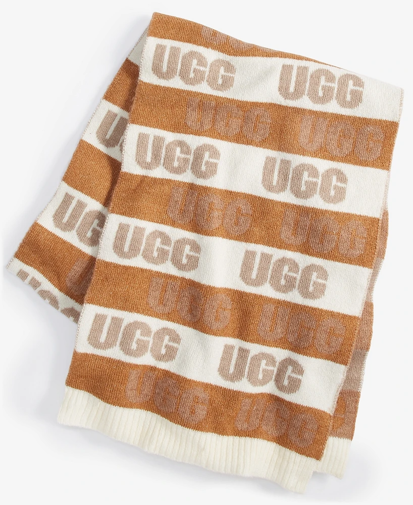 Ugg Rib Edge Repeating Logo Graphic Scarf