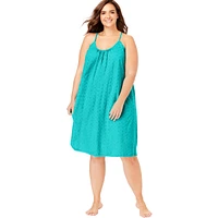 Dreams & Co. Plus Breezy Eyelet Short Nightgown