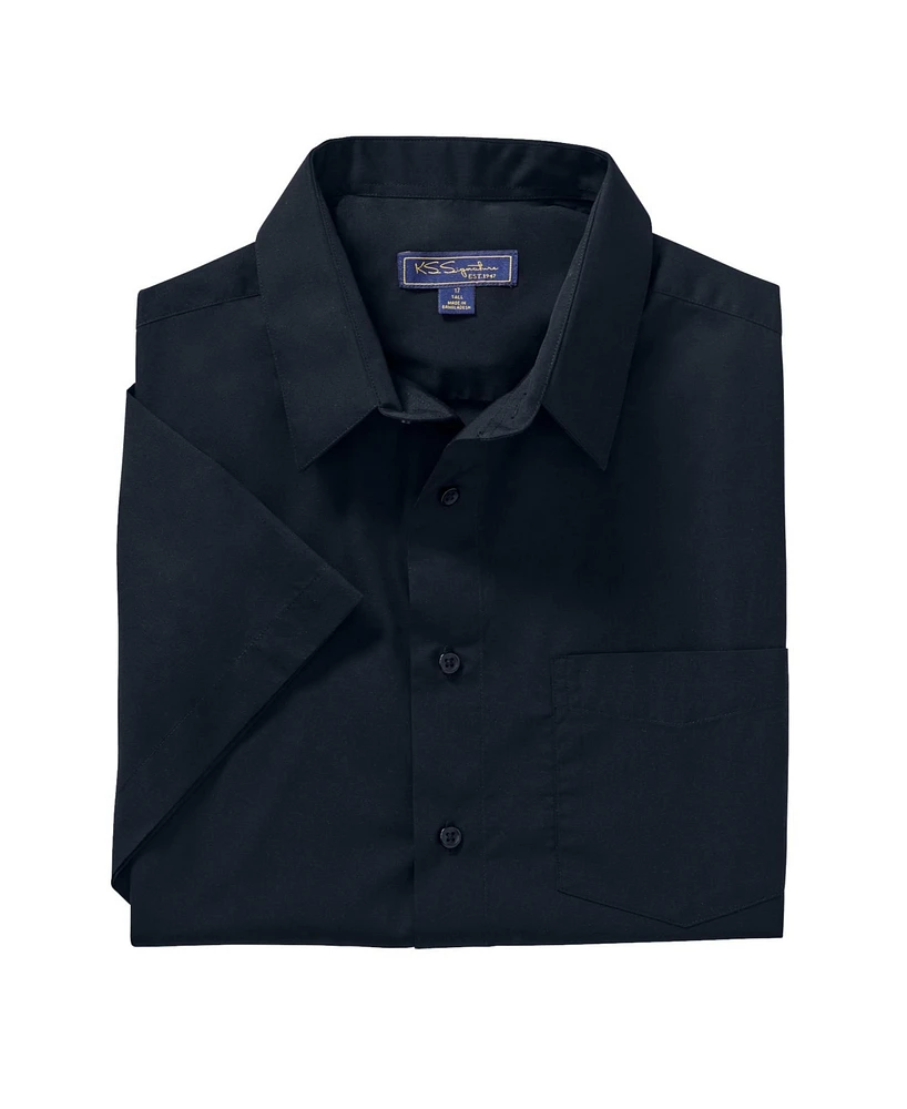 KingSize Men's Wrinkle-Free Short-Sleeve Oxford Dress Shirt