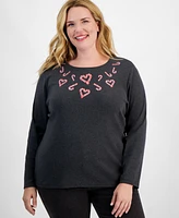 Holiday Lane Plus Candy Cane Long-Sleeve Top