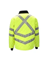 RefrigiWear Big & Tall Hi Vis Diamond Quilted Water Repellent Jacket